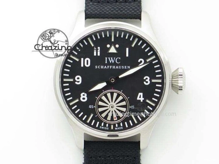 MIROTIME 0510 Durable Big Pilot 5019 Ceramic Case Black Dial Green Markers Asian 23J 7396